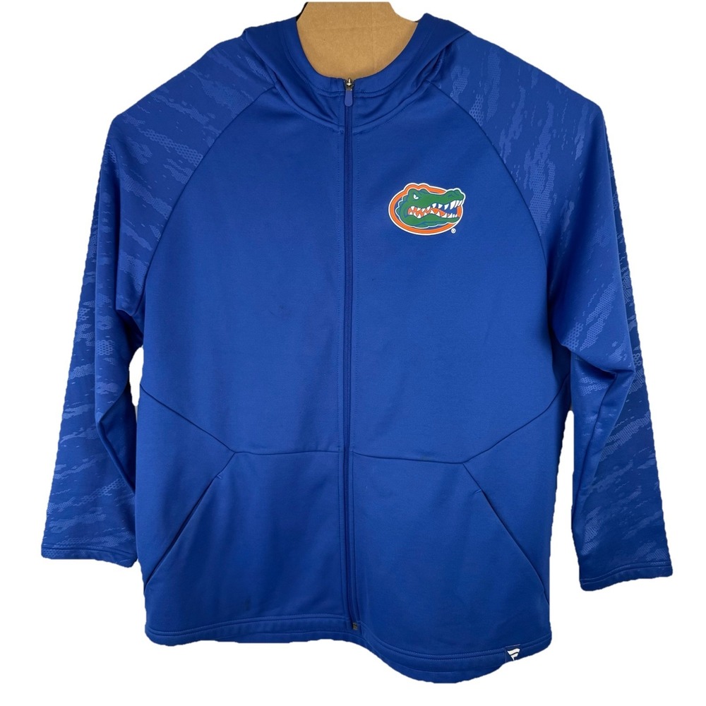Florida Gators Hoodie Mens Blue Spell Out Logo Back Pockets Fanatics Polyester